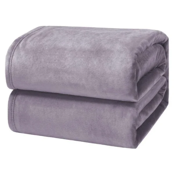 Frazada De Microfibra Flannel Haussman (Gris morado, twin 160 x 240 cm)